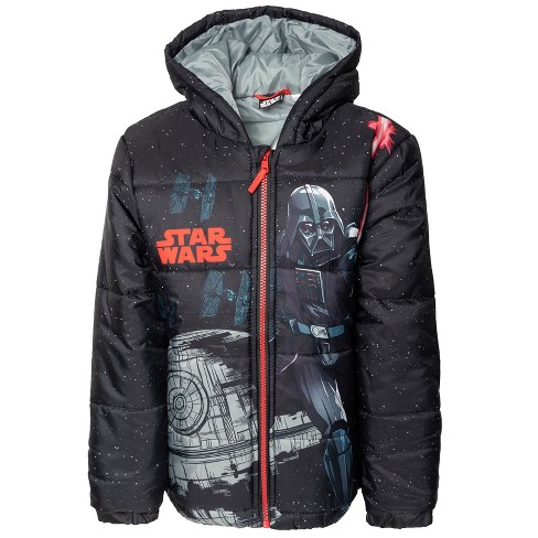 Star Wars Tie Fighter Darth Vader Zip Up Puffer Jacket Little Kid To Big Kid Target