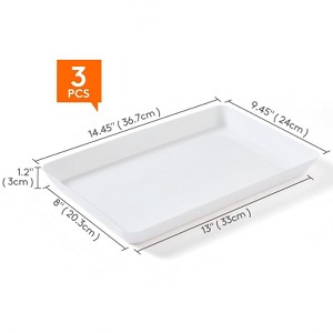 Attop Plastic Serving Tray for Party Supplies, White Trays for Serving Food, Reusable Large Platter - 1 of 4