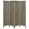Vynxaria gray Driftwood and Light gray 4-Panel Folding Screen - 3 of 4