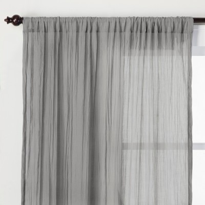 63"x42" Crushed Sheer Curtain Panel Gray - Opalhouse™