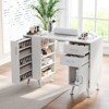 coucheta Table Station with Dust Collector, Dust Bag and Wrist Cushion, Modern White Nail Desk for Nail Tech with Drawers and Storage Cabinet - 4 of 4