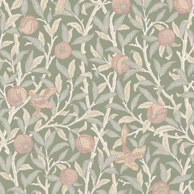 William Morris Bird & Pomegranate Rose Garden Wallpaper