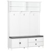 NicBex Hall Tree for Front Door Entrance with Bench, Top Storage Compartments, Storage Cabinets and Drawers, 3 Hooks for Foyer, Living Room, White - 2 of 4