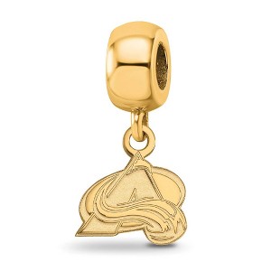 Black Bow Jewelry 14k Yellow Gold Plated Sterling Silver Colorado Avalanche NHL Bead Charm - 1 of 4