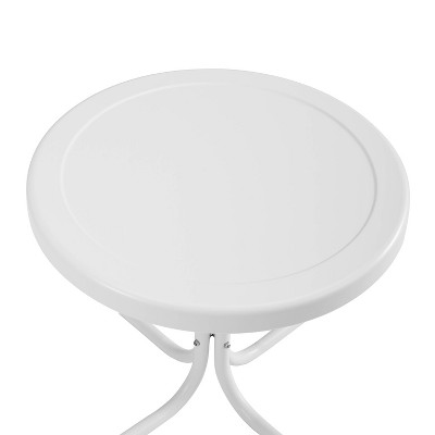 White Steel 3-Piece Outdoor Chair and Table Set