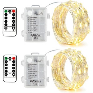 FAAYFIAN 2-Pack Battery-Operated Silver Wire Fairy Lights, Warm White LED Mini Christmas Lights with Flexible Wire for Indoor Festive D¨¦cor - 1 of 4