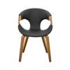 HOMLUX Faux Leather Home Office Desk Chair with Wood Legs for Living Room&Bedroom, Walnut Bentwood - 4 of 4