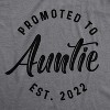 Womens Promoted to Auntie 2023 2022 2021 Tshirt Funny New Baby Family Graphic Tee - Crazy Dog Women's T Shirt - 2 of 4