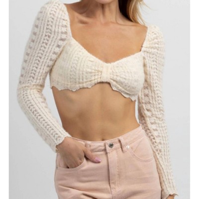 Women's SCALLOP + LACE CROPPED TOP - Bailey Rose