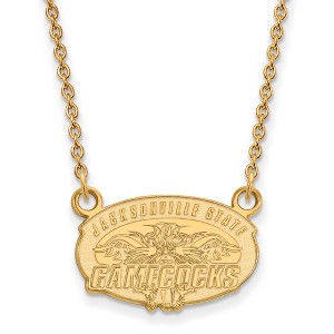 Black Bow Jewelry 14k Yellow Gold Plated Sterling Silver Jacksonville State Gamecocks NCAA Necklace 18 Inch - 1 of 4