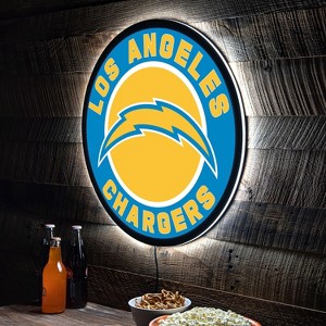 Evergreen Ultra-Thin Edgelight LED Wall Decor, Round, Los Angeles Chargers- 23 x 23 Inches Made In USA - 1 of 4