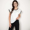 Anna-Kaci Women's Sleeveless Striped Knit Top with Contrast Trim and Chest Pocket Detail - 2 of 4