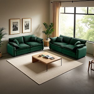 2-Piece Corduroy Sofa Set with Removable Armrests - 1 of 4