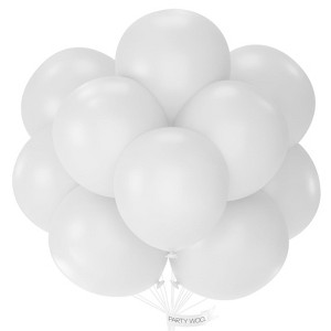 PartyWoo Balloons White Matte 18 Inch 20 pcs - 1 of 4