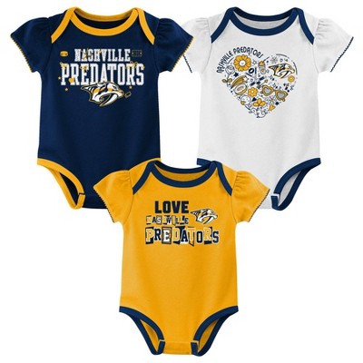NHL Nashville Predators Baby Girls' 3pk Bodysuit