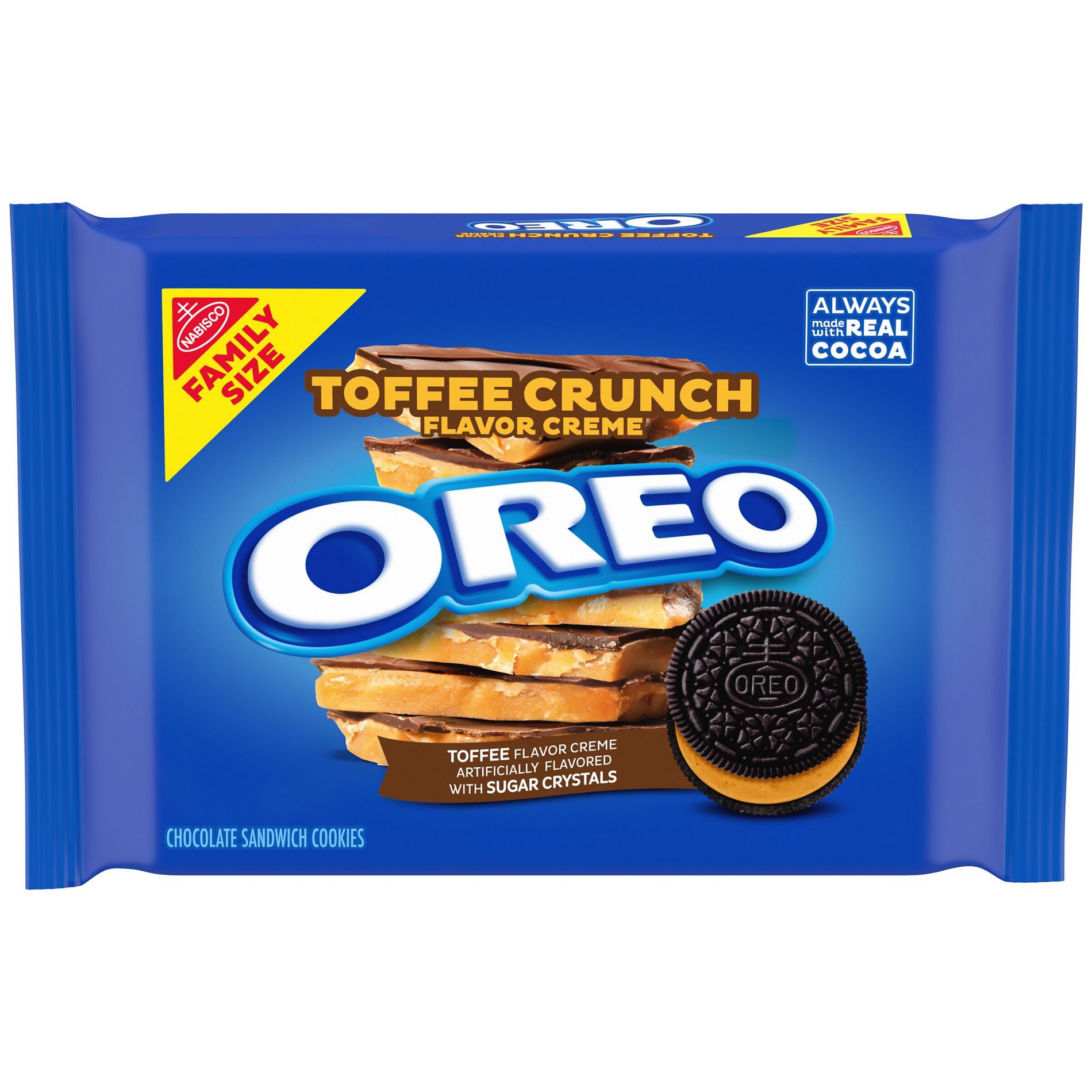 Oreo Toffee Crunch Creme with Sugar Crystals Chocolate Sandwich Cookies Family Size - 17oz