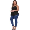 Agnes Orinda Women's Plus Size Eyelet Embroidered Sleeveless Scoop Neck Loose Casual Flowy Summer Camisole - 3 of 4