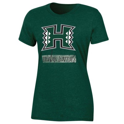 NCAA Hawaii Rainbow Warriors Women's Shorts Sleeve Crew Neck Chalk T-Shirt