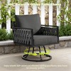 XIZZI Outdoor Woven Sling Sofa 6-Piece Set with Rotating Chair, Water-Resistant Fabric, Modern Patio Furniture - Black/Dark Gray/Light Gray - 4 of 4