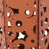 Vynxaria Patio End Tables - Set of 2 Orange Accent Tables with Fleur-de-Lis Design - 4 of 4