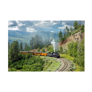Trademark Fine Art -Mike Jones Photo 'The Train, From Bridge' Canvas Art - 1 of 4