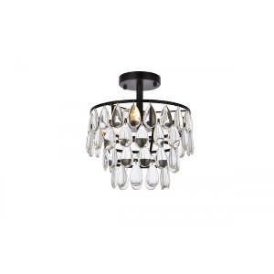 Elegant Lighting Mila 12 inch flush mount in black - 1 of 4