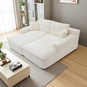 87" Oversized Sectional Sofa Bed with Double Lounge Chaise - 1 of 4