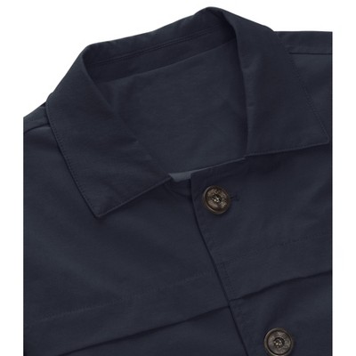 Мужские куртки INSPIRE CHIC Men's Lightweight Solid Color Trench Coat Windbreaker Jacket Navy Blue Small — фото 5