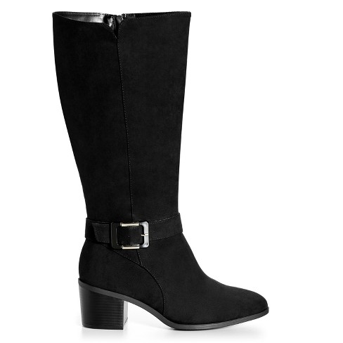 Evans | Women's Wide Fit Delaney Tall Boot - Black - 12w : Target