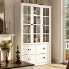 Famapy 47.2"W Modular Organizer Combo Glass Doors Display Cabinet Wooden Organizer White - 2 of 4