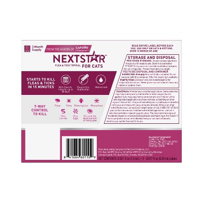 NextStar Flea and Tick Prevention for Cats - Over 3.5lbs/3ct