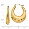 Black Bow Jewelry 6mm x 33mm Polished 14k Yellow Gold Tapered Puffed Oval Hoop Earrings - 4 of 4