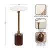 Kate and Laurel Nisha Round Marble Drink Table, 10x10x22, Mocha and Gold - 2 of 4