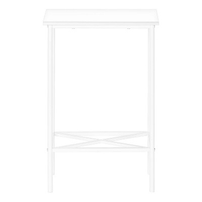 White Metal Rectangular 2-Tier Accent Table