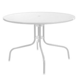 Northlight 39.25" Outdoor Round Retro Metal Tulip Dining Table, White - 1 of 3