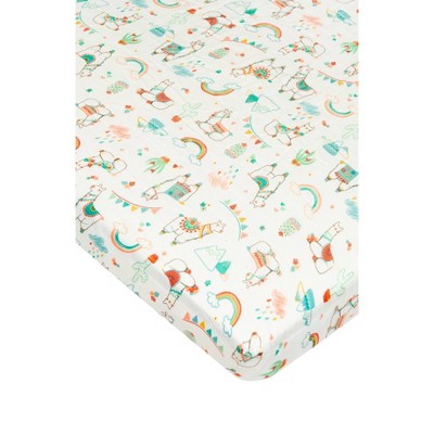 Loulou Lollipop Muslin Fitted Crib Sheet - Llama