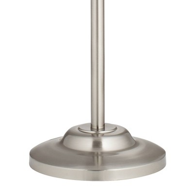 Chic Brushed Nickel 66" Floor Lamp with Natural Linen Shade