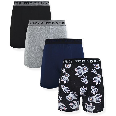 Zoo York Men's 4-pack 360 Stretch Boxer Briefs - Printed & Solid Color  Premium Underwear For Men In Astro Cat, Navy, Grey, Black Size: Xxl : Target