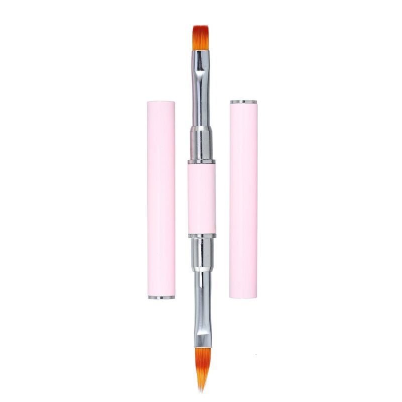 Unique Bargains Double Ended Nail Art Brush Lace Brush Gel Polish Nail Art Design Pen Paint Tools for Home DIY Manicure Pink, 1 of 7