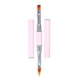 Unique Bargains Double Ended Nail Art Brush Lace Brush Gel Polish Nail Art Design Pen Paint Tools for Home DIY Manicure Pink