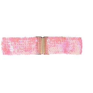 Allegra K Womens Elastic Waist Belt Sequins Decor Metal Interlock Buckles Belts for Dresses 1 Pc - 1 of 4