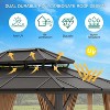 Hardtop Gazebo, Outdoor Polycarbonate Roof Canopy, Heavy Duty Hardtop Pavilion with Netting and Curtains, Aluminium Framed Gazebo - 3 of 4