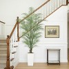 Fake Palm Tree Faux Areca Palm Plants with Lifelike Palm Leaves Realistic Trunks Fake Tropical Palm Tree with Lighting Trapezoidal Prism White Pot - 4 of 4