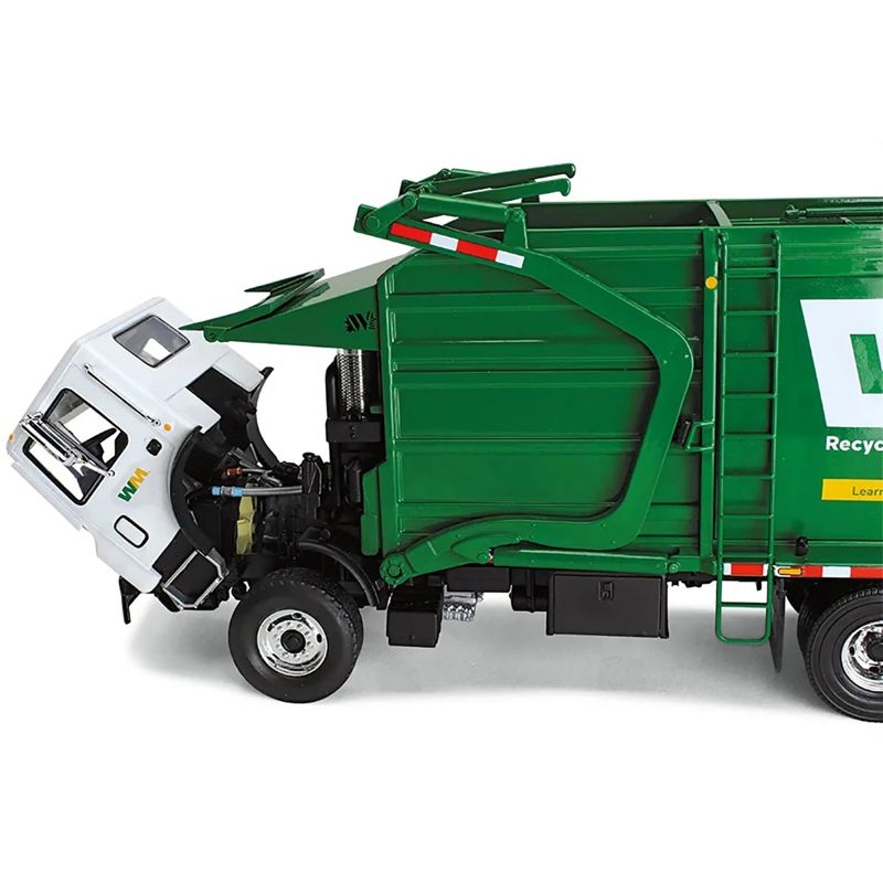 Mack TerraPro "Waste Management" Garbage Truck w/Wittke Front Load White & Green w/Garbage Bin 1/34 Diecast Model by First Gear, 5 of 6