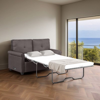 NicBex Modern Pull Out Sofa Bed Convertible Sofa Couch with Mattress and USB Charging Port for Living Room