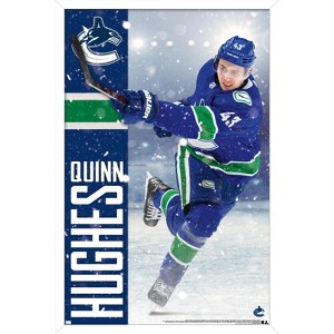 Trends International NHL Vancouver Canucks - Quinn Hughes 20 Framed Wall Poster Prints - 1 of 4