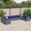 vidaXL Patio Lounge Set Gray PE rattan, powder-coated steel Large - 2 of 4