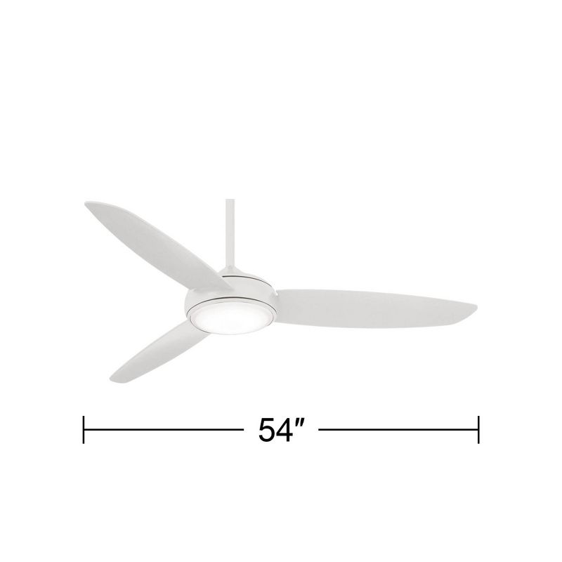 54" Minka Aire Modern Indoor Outdoor Ceiling Fan with LED Light Remote Control White Opal Glass Wet Rated for Patio Exterior, 5 of 7
