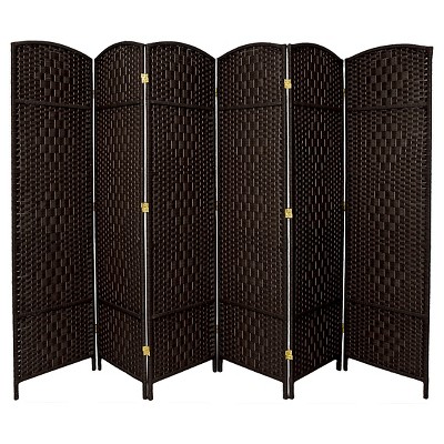 7 Ft. Tall Diamond Weave Room Divider - Black (6 Panels) : Target