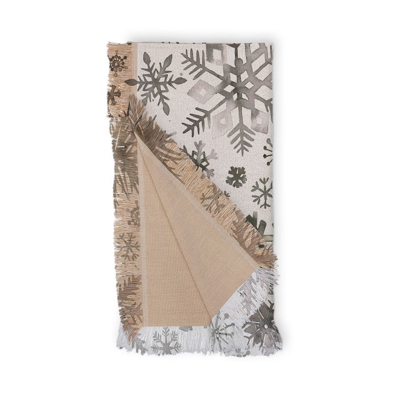 Ninola Design Winter Stars Snowflakes Gray 56"x46" Woven Throw Blanket - Deny Designs, 4 of 5